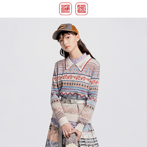 渔牌FGGD1017翻领修身针织衫