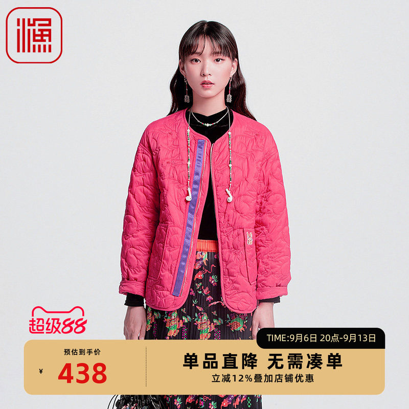 渔牌女装棉服女2024年新款冬季新中式休闲百搭棉衣短外套FGGD4039
