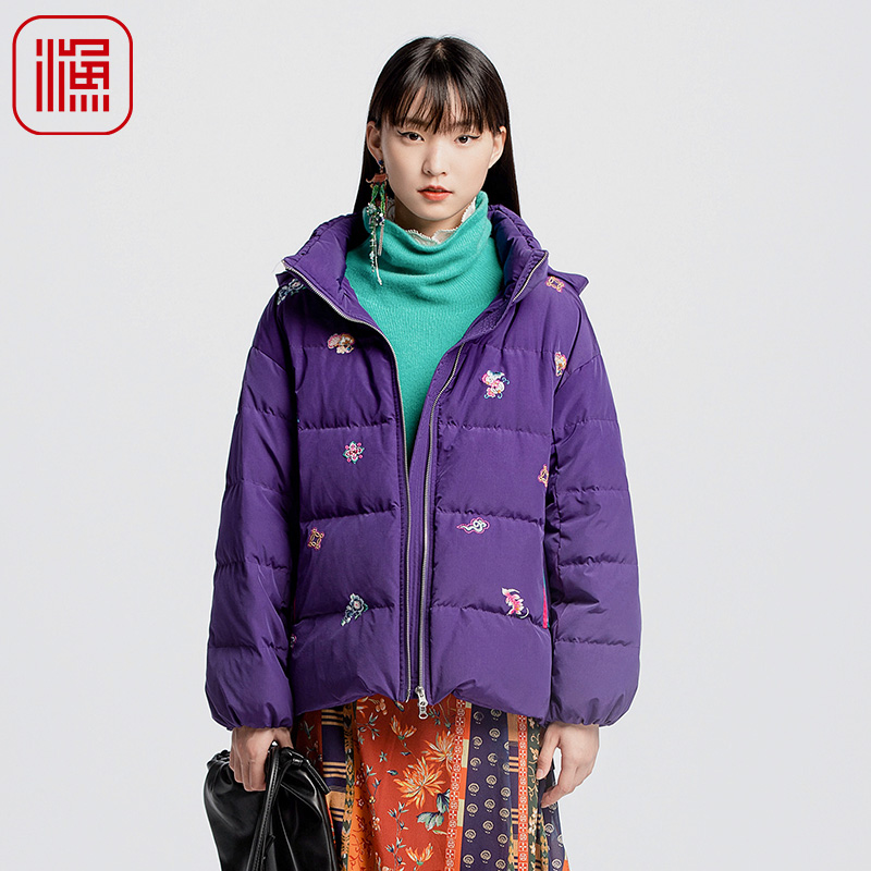 渔2024新款短款加厚保暖羽绒服