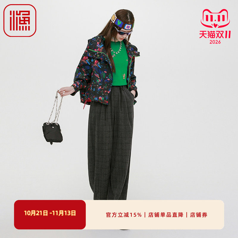 松紧腰直筒休闲阔腿裤时尚百搭