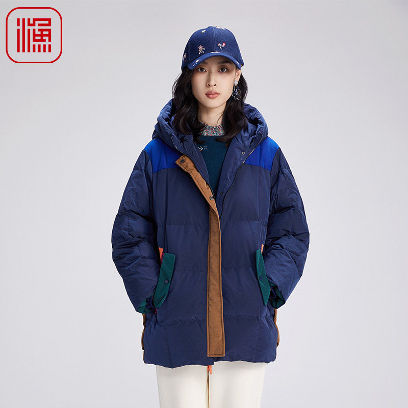 渔女装女士羽绒服冬季2024新款中式龙绣花长款鹅绒厚外套FGGD5008