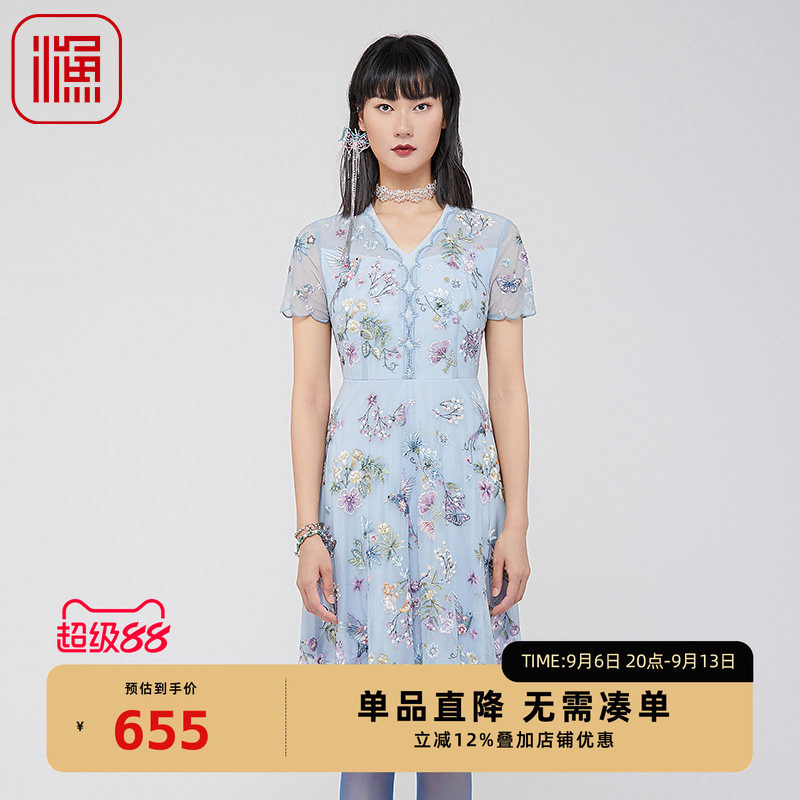 渔牌新款名媛高级感修身连衣裙