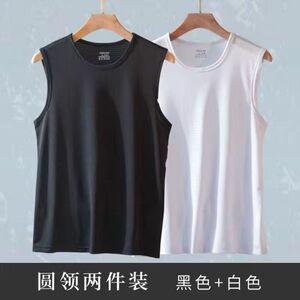 背心男夏季薄款青少年无袖t恤宽松大码百搭外穿冰丝坎肩上衣潮ins