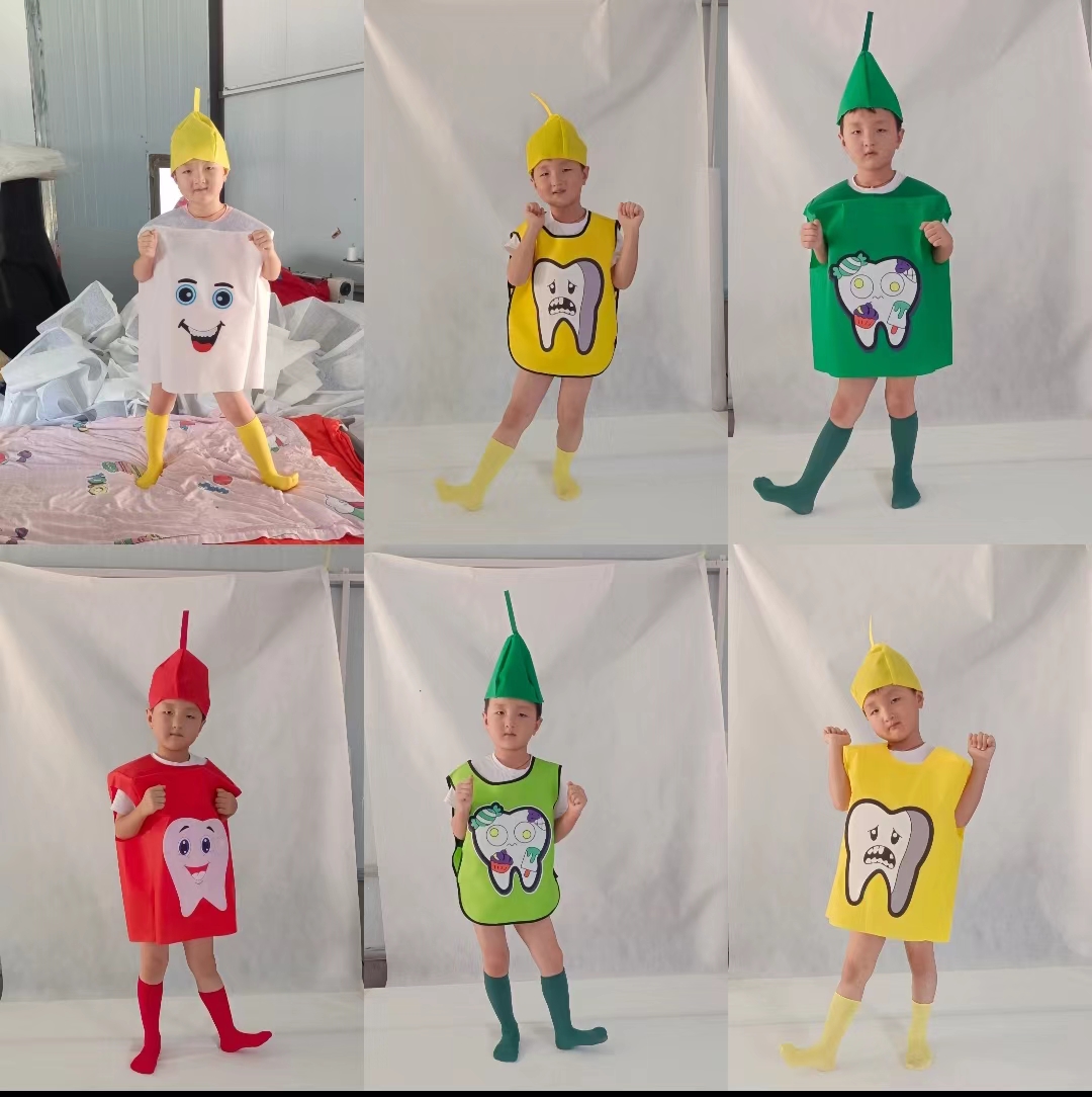 儿童牙细菌演出服幼儿园蛀牙白牙齿病毒病菌牙刷道具舞蹈表演服装