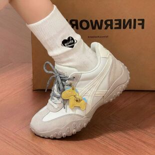 正品森达2025冬款女鞋撞色高帮鞋复古厚底德训休闲鞋XTW01DD5