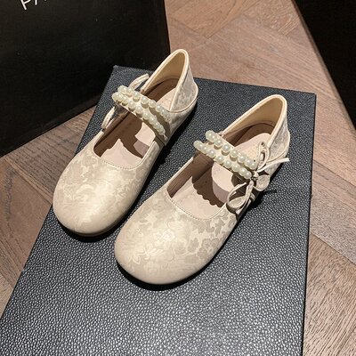厚底内增高勃肯鞋银色单鞋女2025新款秋季配裙子玛丽珍晚晚小皮鞋