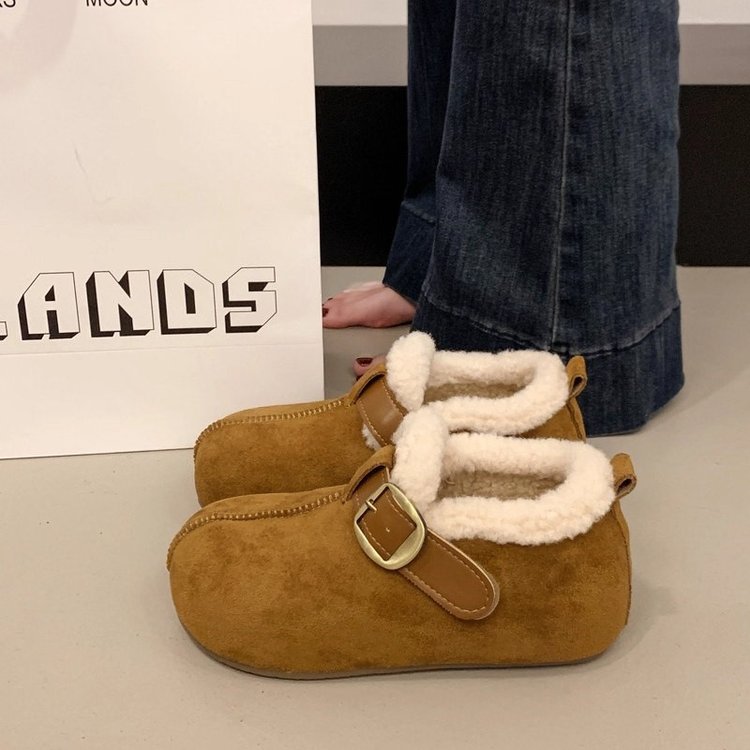 女童棉鞋勃肯鞋2025冬季新款软底羊羔绒勃肯鞋中大童女保暖雪地靴