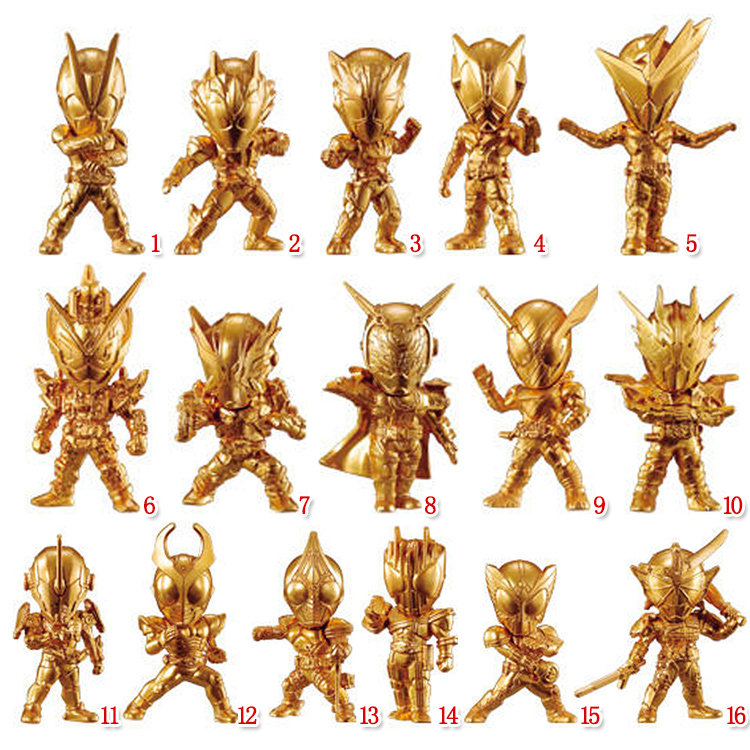 日本万代正版盲袋玩具 假面骑士小型金色人偶摆件蒙面超人 现货