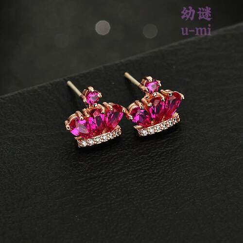 原创设计新款镶嵌优质AAA锆石耳饰网络款S925纯银针无耳洞黑色耳
