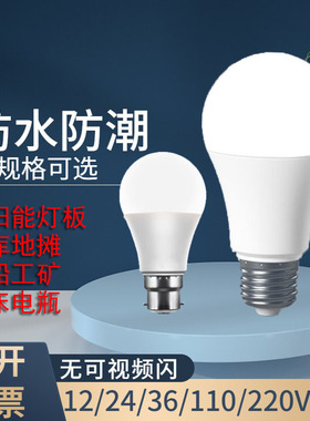 12v灯led灯24VE27低压灯泡36伏110v超亮B22交直流电瓶太阳能专用