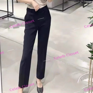 Theory职业春夏女装通勤三醋酯混纺Treeca九分休闲直筒裤J0709220