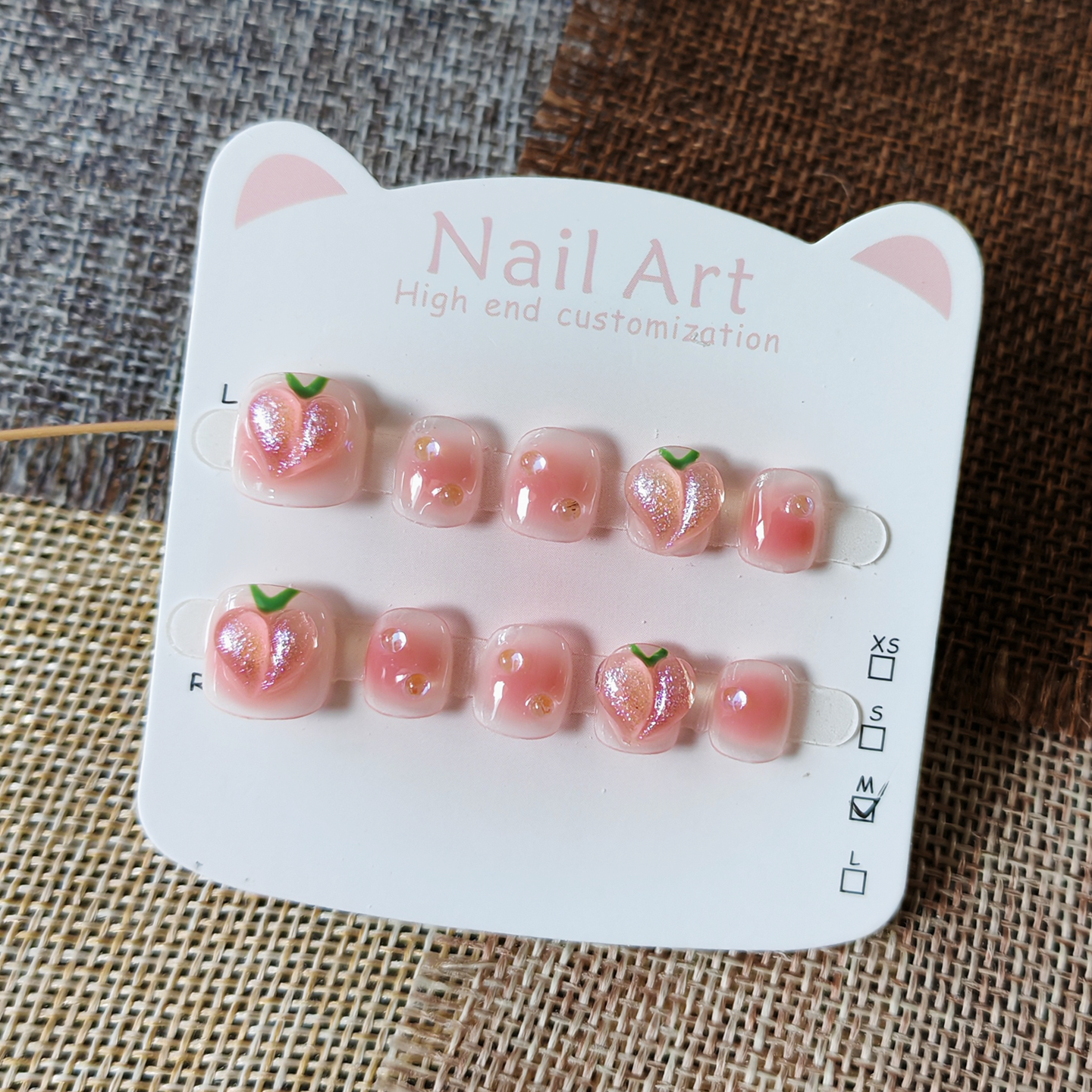 手工穿戴甲纯手工儿童美甲冰透水蜜桃 3-6-11岁女童指甲贴片短款,彩妆/香水/美妆工具,穿戴甲/甲片,淘宝优惠券,粉丝福利购,淘宝优惠卷