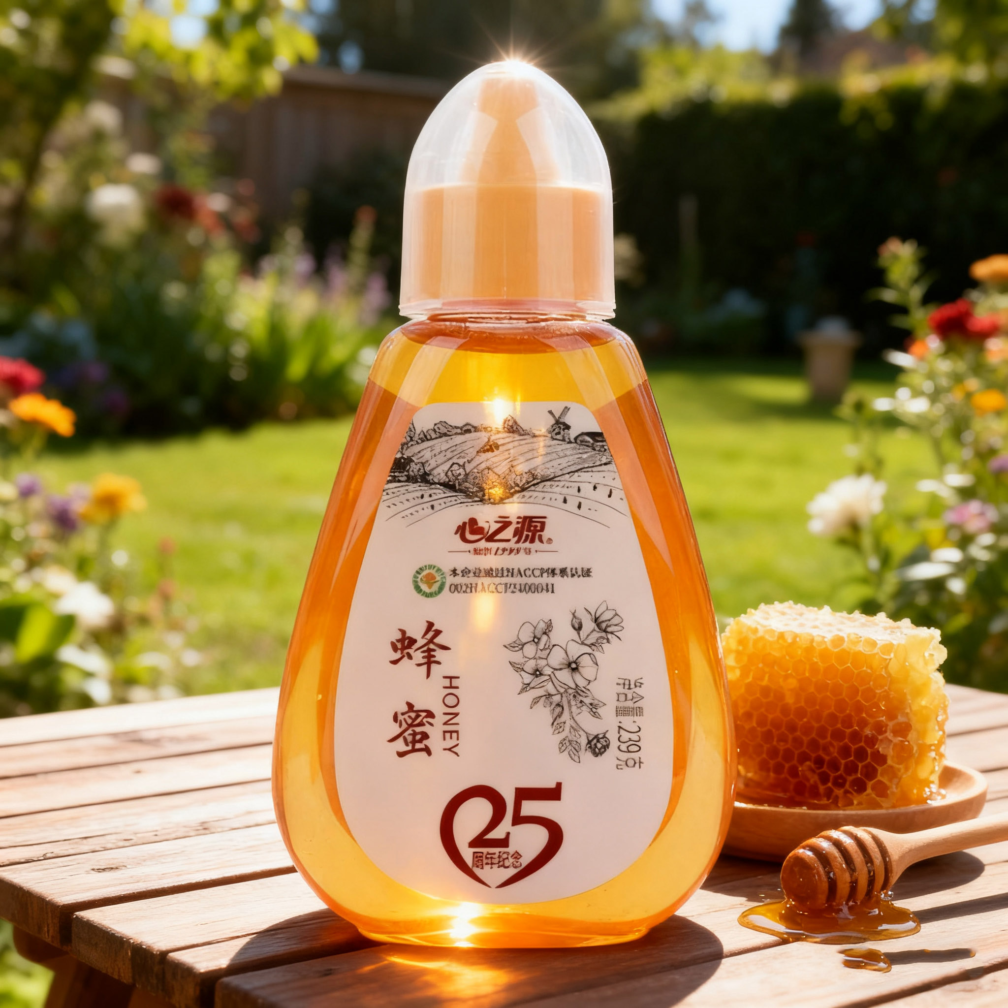 心之源蜂蜜纯蜜农家自产小包装便携挤压瓶钓鱼专用239g