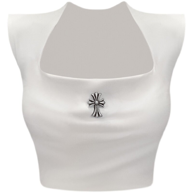 LANGPING KIDS 핫 걸 캐미솔 여성 여름 슬리밍 짧은 순수 정욕 탑