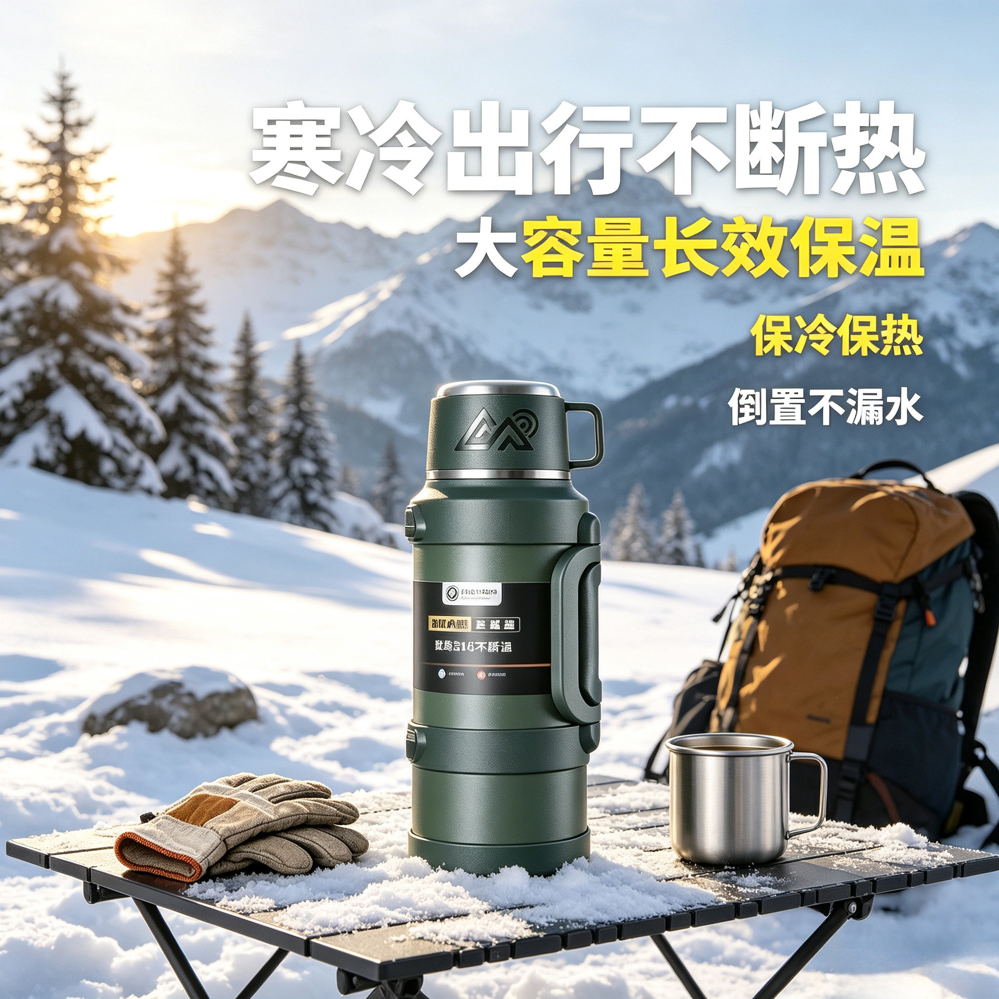 户外旅行壶家用热水瓶短粗款保温