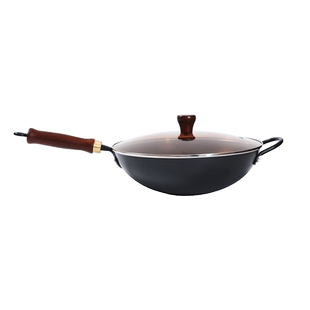 张小泉老式精铁炒锅不粘锅无涂层官方旗舰店正品燃气灶专用熟铁锅