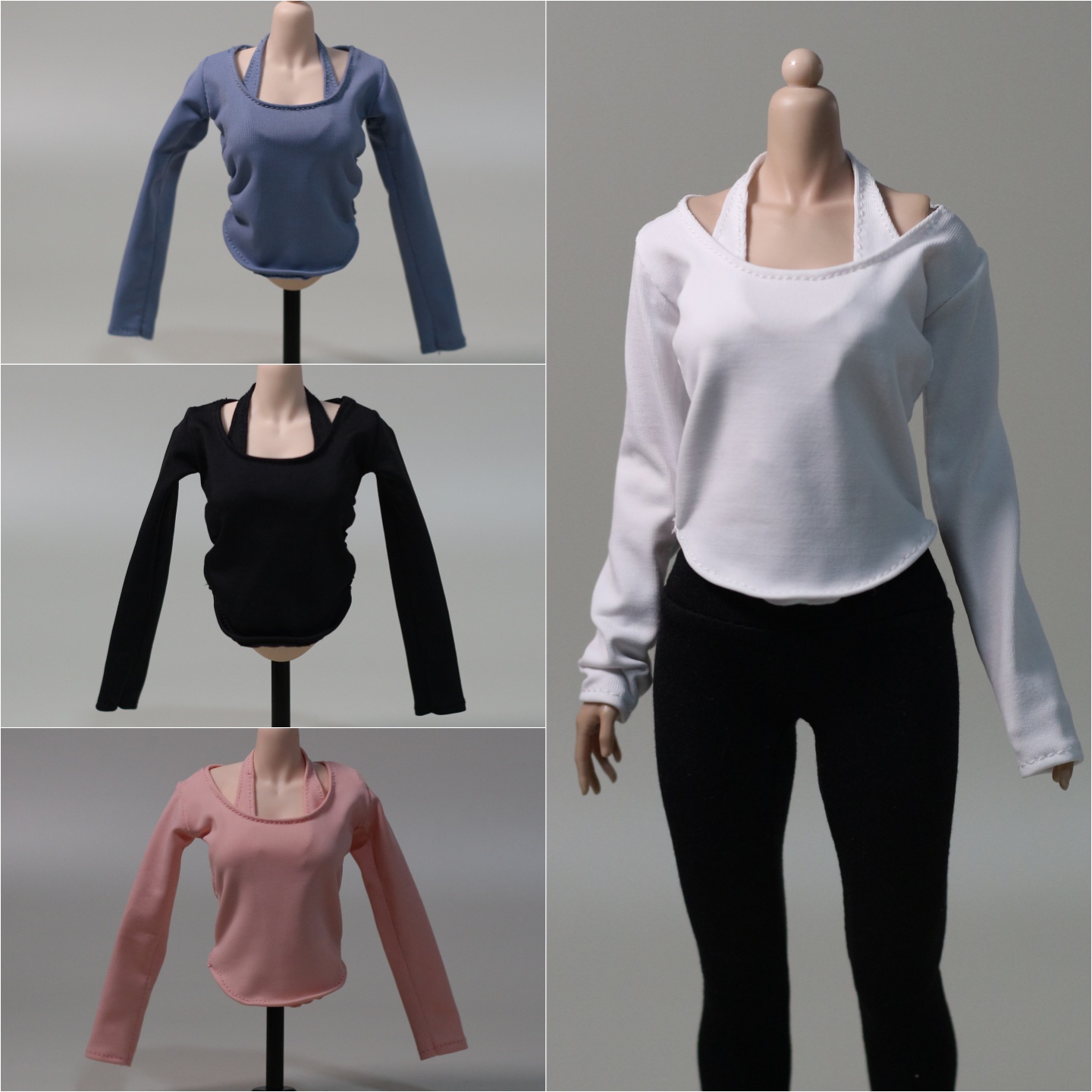 现货 DMTOYS 1/6兵人女衣服假两件宽版运动休闲上衣 可动人偶娃衣