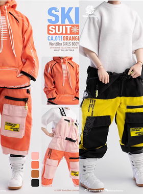 现货 Worldbox 1/6 CA011 冬日雪服 橙紫色套装吊卡 滑雪鞋GS003