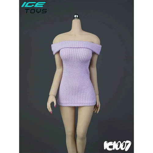 现货 1/6 ICE TOYS IC1007 一字肩毛衣短裙连衣裙 潮流女兵人服饰