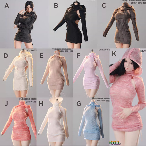 现货 JIAOU DOLL 1/6比例 JO25X-05 褶皱款废土风 长款连衣裙模型