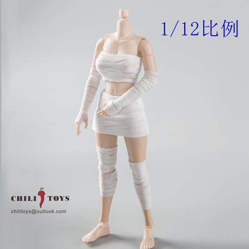 CHILI TOYS 1/12 女兵人 妖精体D男D妹 绷带抹胸手套镂空关节遮挡