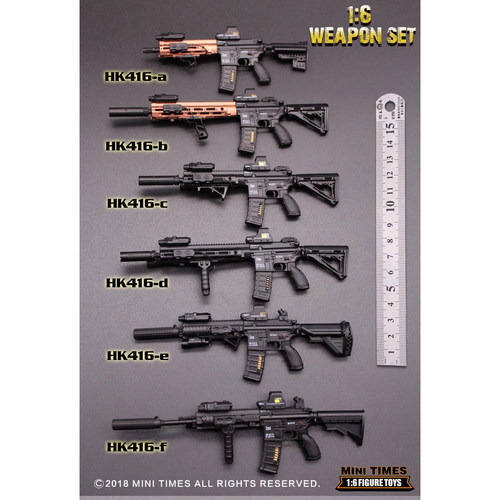 现货1/6 MINITIMES HK416 M4模型兵人拼装枪模玩具模型枪不可发射