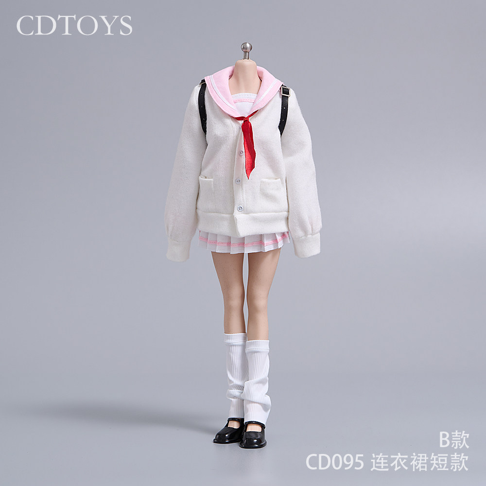 预售定金CDTOYS cd095 1/6女兵人学院风水手服 短款连衣裙 JK套装