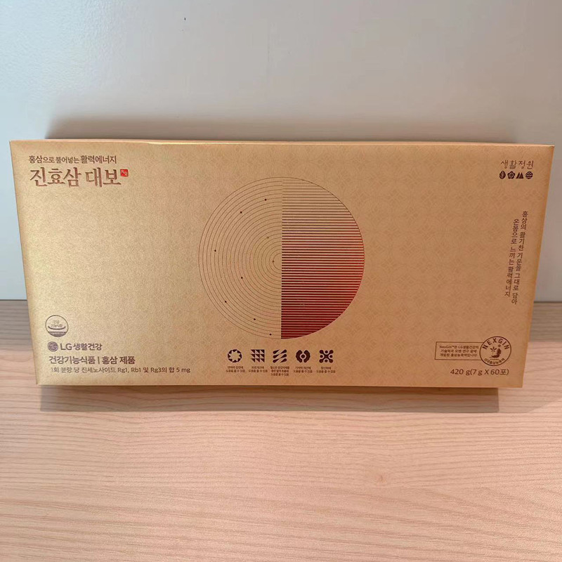 LG红参大宝新版6年根浓缩膏7g*60袋60天量皂苷5mg韩国正品代购