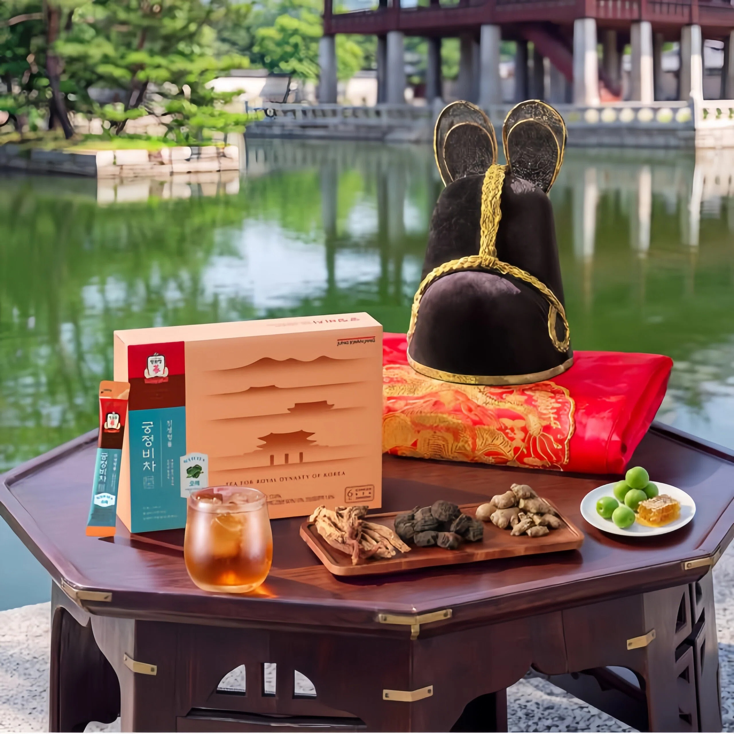 正官庄宫廷秘茶真参清律红参艾草液体浓缩饮韩国本土正品直邮代购