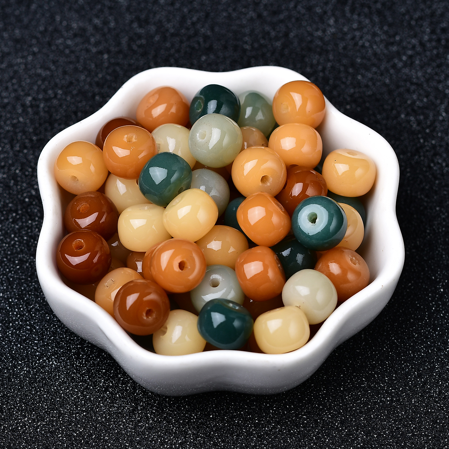 天然白玉菩提子五彩菩提根文玩佛珠手工108DIY手串盘玩手链串珠