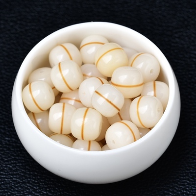 文玩手工老籽白玉菩提子手串正品女绕指柔盘玩菩提根盘珠佛珠散珠