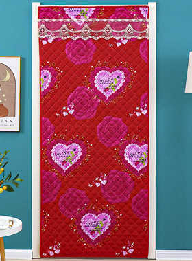 新款加厚棉门帘冬季保暖防风防寒门帘布艺家用挡风保温门帘免打孔