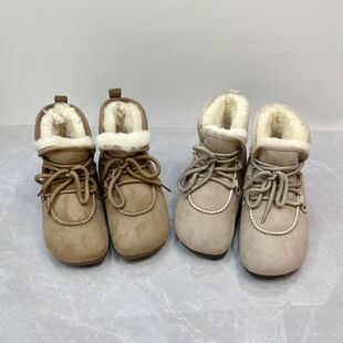 新款冬季羊皮毛一体雪地靴真皮平底舒适加厚保暖时尚休闲毛靴女