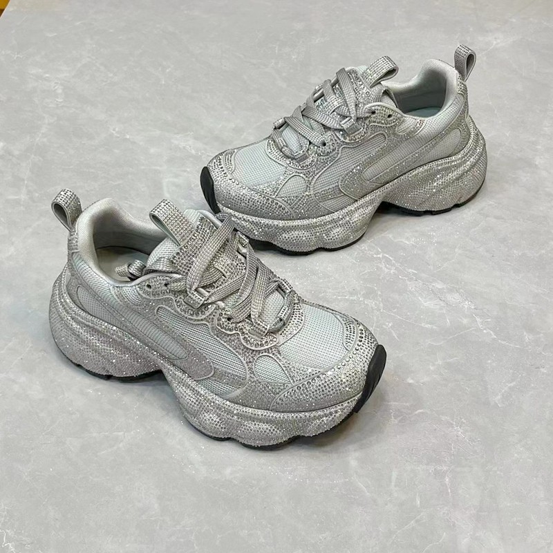 新款轻奢满钻时尚老爹鞋女厚底系带休闲深口单鞋透气网纱舒适百搭,女鞋,老爹鞋,淘宝优惠券,粉丝福利购,淘宝优惠卷