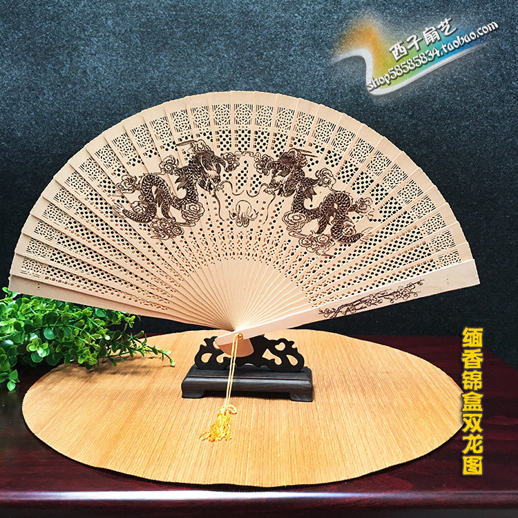 复古风扇子女式折扇中国风古风缅香木扇古典日式礼品扇折叠扇包邮
