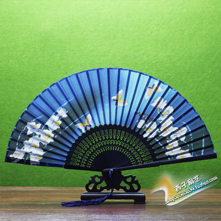 礼品扇折叠真丝绢扇中国风古典百花扇日式和风女式折扇送扇袋包邮