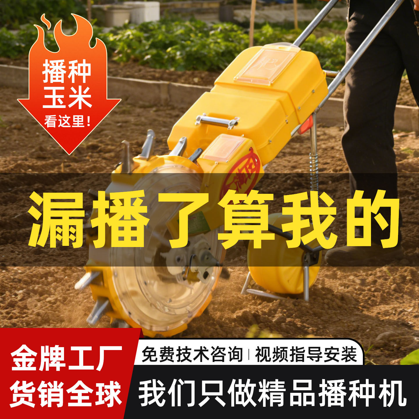 玉米专用手推式播种机新款自动补籽多功能种黄豆豌豆角高粱精播器