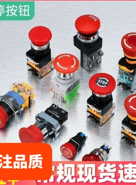 蘑菇头 急停紧急按钮开关LA38-11ZS自锁LAY37电梯停止带灯BS542C
