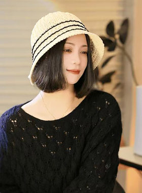 日系春夏百搭针织显脸小渔夫帽女