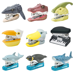 日本正版SETO CRAFT迷你小型树酯订书机动物恐龙创意造型便携