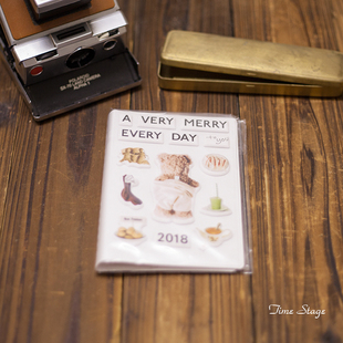 日本HOBONICHI 2018手帐HOBO记事本日记本 A6祝贺熊贴纸 手账现货