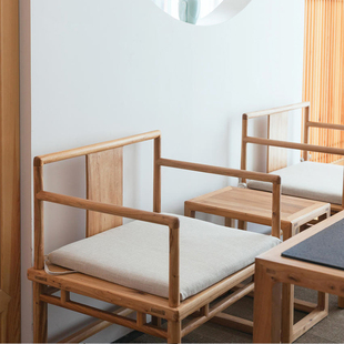 北方榆木新中式主人椅实木泡茶椅小禅椅茶楼会所椅官帽椅客人椅子