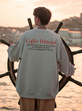 圆领卫衣男女春秋重磅宽松套头情侣卫衣2026新款美式慵懒打底上衣