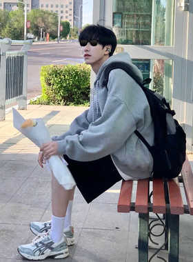 秋冬款重磅加绒宽松连帽卫衣男2026新款美式复古oversize情侣外套