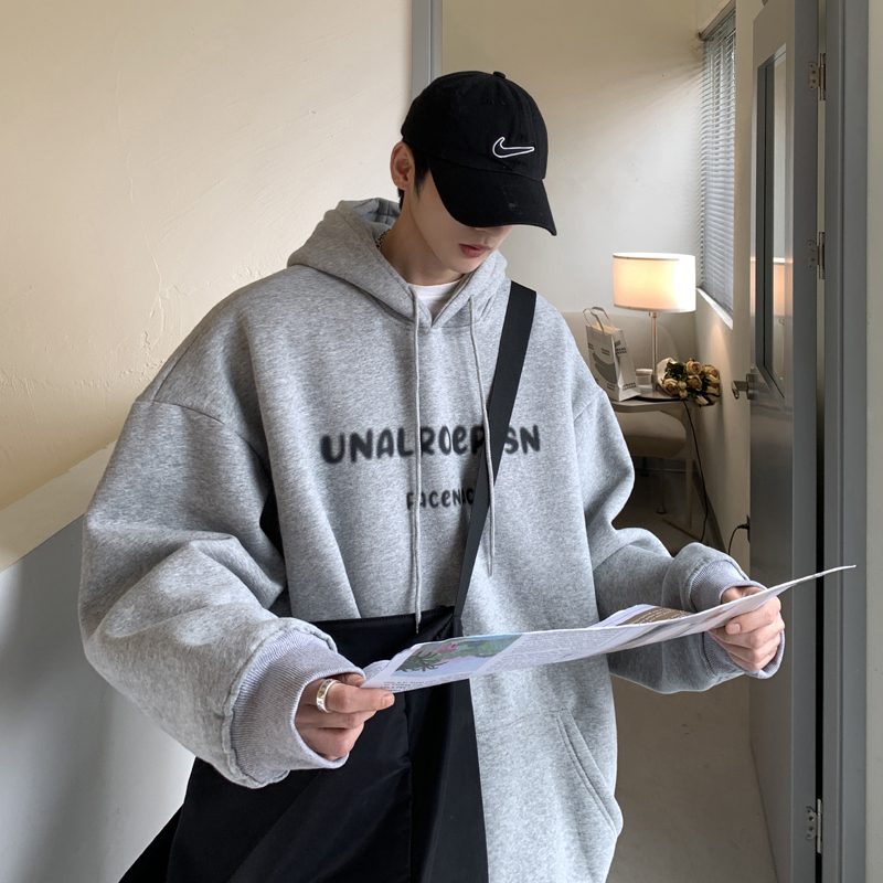 秋冬oversize情侣连帽卫衣外套