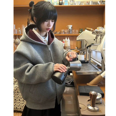 2026新款短款连帽卫衣开衫