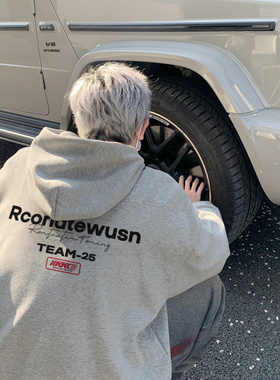 连帽卫衣男春秋2026新款oversize美式宽松重磅加绒情侣装帽衫外套