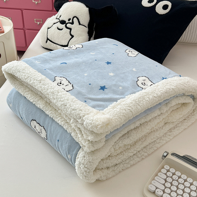 羊羔绒小毛毯被子加厚冬季珊瑚绒
