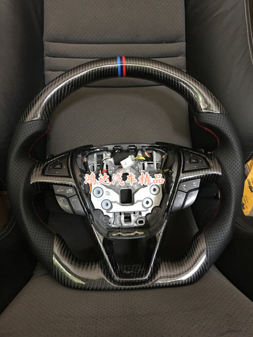 福特新蒙迪欧MONDEO 新锐界 运动型碳纤维真皮方向盘 D型盘 改装