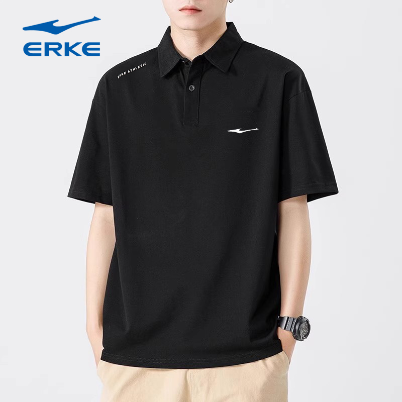 鸿星尔克休闲商务通勤短袖polo衫